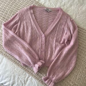 Princess Polly pink cardigan size S/M